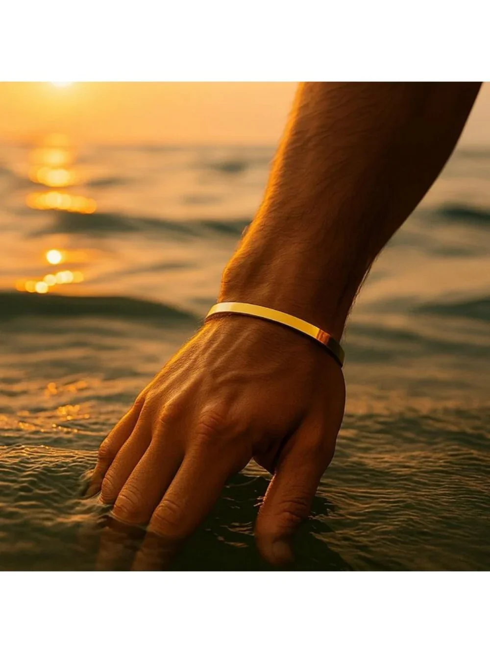 Men's Minimalist Titanium Cuff Bracelet | Versatile Unisex Waterproof Jewelry